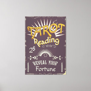 Tarotlezer vintage afdruk canvas afdruk