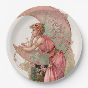 TAROTS/ MAANVROUW, BLOEMEN IN ROZE PAPIEREN BORDJE