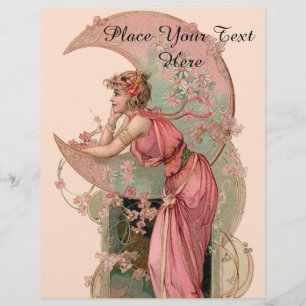 TAROTS / MAANVROUW MET BLOEMEN IN ROZE FLYER