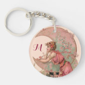 TAROTS/MOON LADY, STROMEN IN PINK, MONOGRAM SLEUTELHANGER (Voorkant)