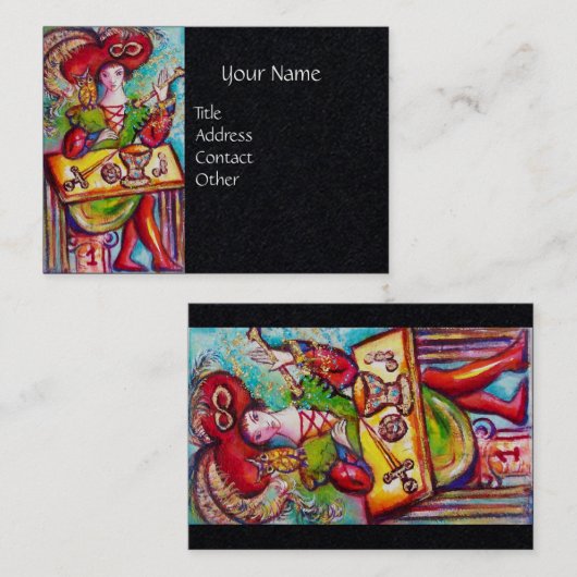 TAROTS VAN DE VERLOREN SCHADUWEN, MAGICIAN Black P Visitekaartje (Voorkant / Achterkant)