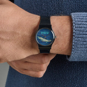 Tarpon Gevist zoutwater monogram Horloge