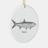 Tarpon Logo (lijnkunst) Keramisch Ornament (Rechts)