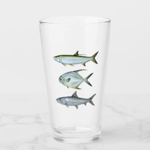 Tarpon, Permit, Bonefish Drink Glass Glas