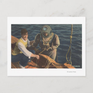 Tarpon Springs, FL - Uitzicht van duikboe Briefkaart