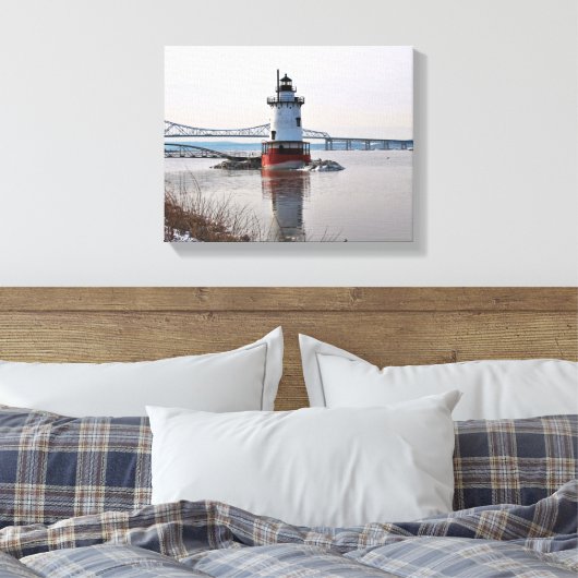 Tarrytown Lighthouse, New York Canvas Print (Insitu (Slaapkamer))