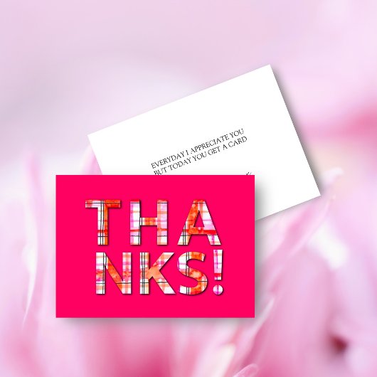 Tartan à carreaux aquarelle roses  Motif Merci