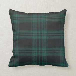 Tartan à lunette noir Oreiller 16" x 16"