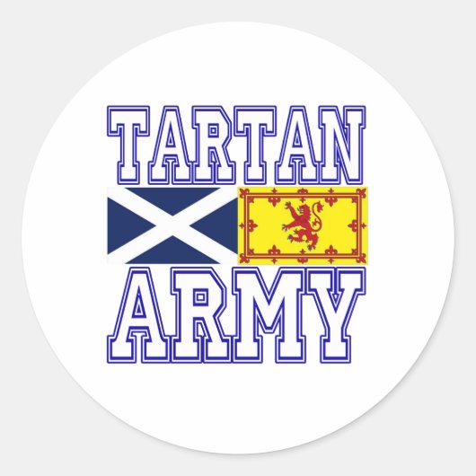 Tartan Army Ronde Sticker (Voorkant)
