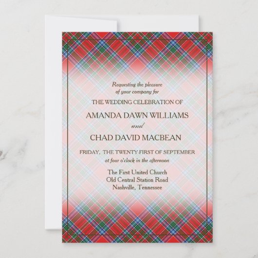 Tartan Beauty Clan MacBean MacBain Scottish Pset (Voorkant)