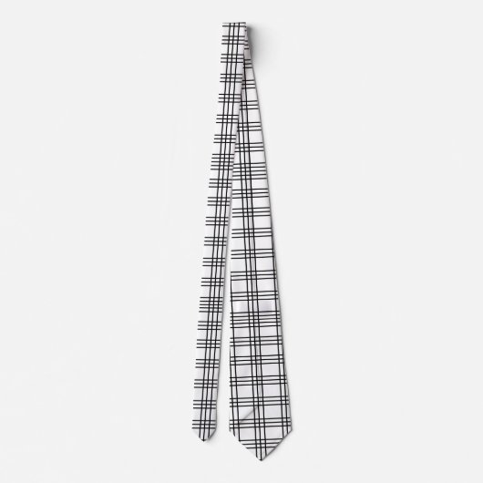 Tartan Black en White Pset Stropdas (Achterkant)