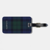 Tartan Blauw Groen Bagagelabel (Achterkant horizontaal)
