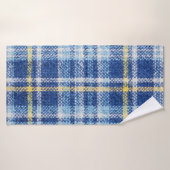 Tartan bleu et jaune ou arrière - plan plaid pour  (Serviette de bain)