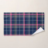 Tartan bleu marine Plaid avec beige blanc rose (Serviette à main)