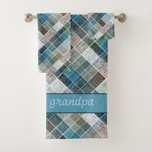 Tartan bleu texturé. (En situation)