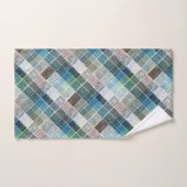 Tartan bleu texturé. (Serviette à main)