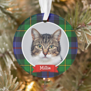 Tartan bleu vert Plaid Personnalisé Animaux de com