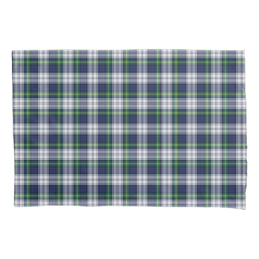 Tartan Blue Green White Kussensloop (Voorkant)