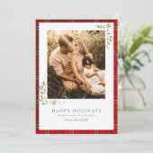 Tartan Border Holiday Kaart (Staand voorkant)