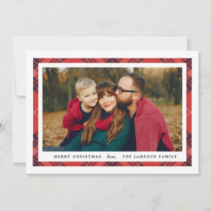 Tartan Border Holiday Photo Card Aankondiging