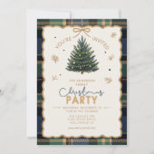 Tartan Border Kerstfeest Blauw ID1141B Feestdagenkaart (Voorkant)