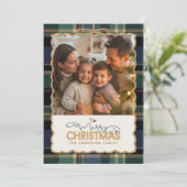 Tartan Border Kerstfoto Sjabloon ID1141B (Staand voorkant)
