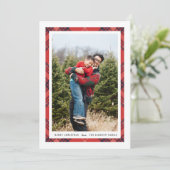 Tartan Bordure Carte photo Portrait (Debout devant)