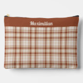 Tartan - Brown ciment - GRANDE pochette d'accessoi (Recto)