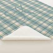 Tartan Buffalo Plaid Vert Bleu Beige Monogrammé (3/4)