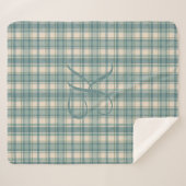Tartan Buffalo Plaid Vert Bleu Beige Monogrammé (Devant (Horizontal))