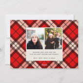 Tartan | Carte photo de Noël (Dos)