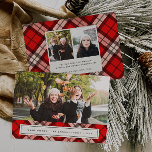 Tartan Carte photo de Noël