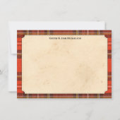 Tartan Cartes pour notes personnalisés (Devant)