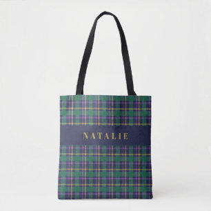 tartan check gepersonaliseerde winter draagtas