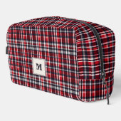 Tartan Check Patroon Stijlvol Monogrammed Toilettasje (Rechterhoek)