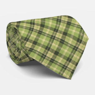 Tartan Check Pset Moss Green Two-Sided Stropdas
