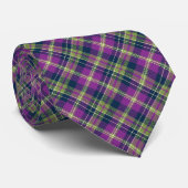 Tartan Check Pset Paars & Navy Two-Sided Stropdas (Opgerold)