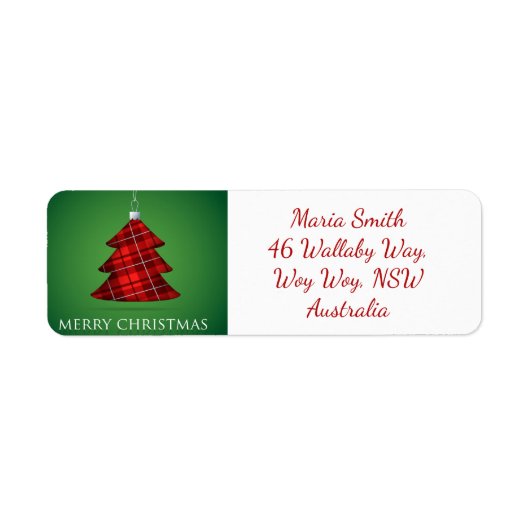 Tartan Christmas bauble Etiket (Voorkant)