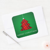 Tartan Christmas bauble Vierkante Sticker (Envelop)