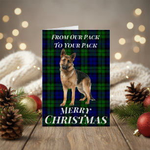 Tartan Christmas Kaart: German Shepherd Edition vo