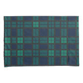 Tartan Clan Black Bekijk de blauwe groene cheque Kussensloop (Voorkant-Rechts)