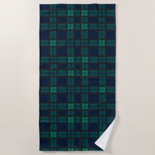 Tartan Clan Black Bekijk de blauwe groene cheque Strandlaken