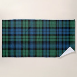 Tartan Clan Campbell Blauw groen gecontroleerd Strandlaken