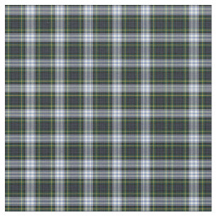 Tartan Clan Gordon Pset Pattern White Blue Green Stof