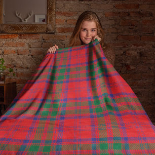 Tartan Clan Grant Pset Green Red Check Fleece Deken