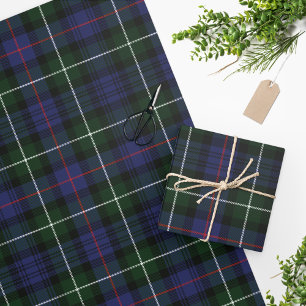 Tartan Clan MacKenzie Groene Paarse check Cadeaupapier