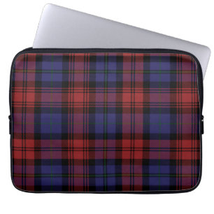 Tartan Clan MacLachlan Plaid Paars Rood Geruit Laptop Sleeve