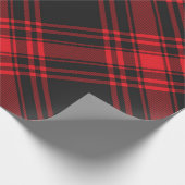 Tartan Clan Stewart Pset Black Red Check Patroon Cadeaupapier (Hoek)
