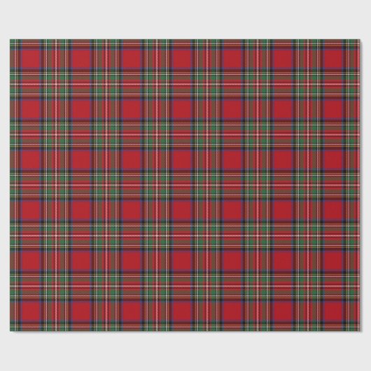 Tartan Clan Stewart Pset Black Red Rustic Cadeaupapier (Vlak)