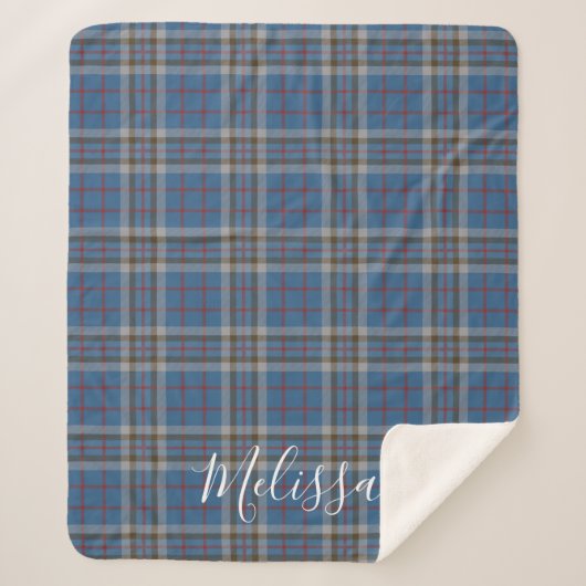 Tartan Clan Thompson Plaid Blue Grey Check personn (Devant)